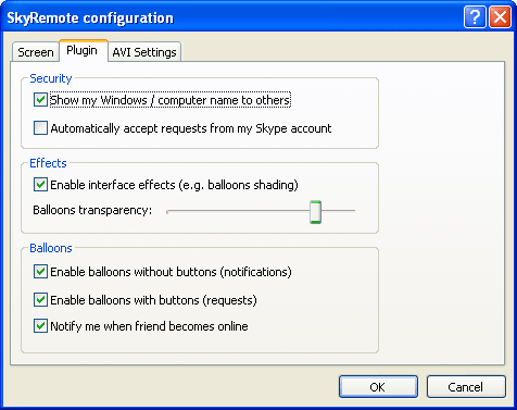 Plugin settings